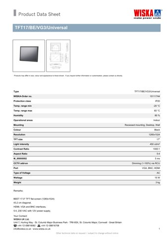 WISKA TFT17/BE/VG3/Universal – Drawing (00bee0fa4ff9_S1-1 S. 1)