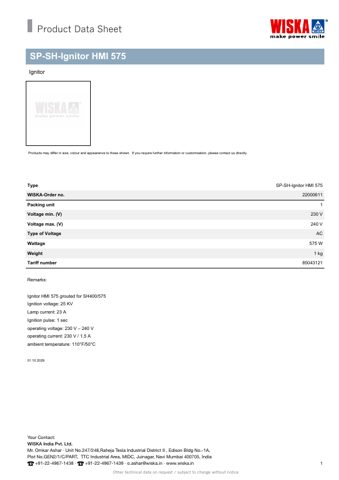 WISKA SP-SH-Ignitor HMI 575 – Page preview (268202143829_S1-1 S. 1)