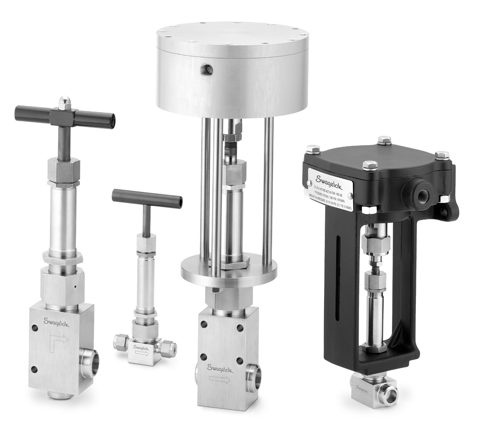 Swagelok Faltenbalgventil mit Sekundärpackung, Edelstahl, verschweißt, kugelförmige Spindelspitze, 1/4 Zoll Swagelok Rohrverschraubung – Photo (Swagelok datasheet S. 1)