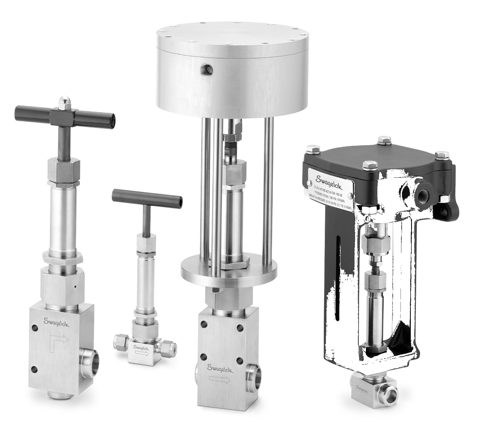 Swagelok Faltenbalgventil mit Sekundärpackung, Edelstahl, verschweißt, kugelförmige Spindelspitze, 1/4 Zoll Swagelok Rohrverschraubung – Photo (Swagelok datasheet S. 1)