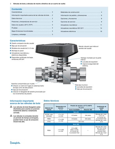 Swagelok Conjunto mando de barra de acero inoxidable con bloqueo para Válvula de Bola Trunnion Serie 83 – Drawing (Swagelok datasheet S. 2)