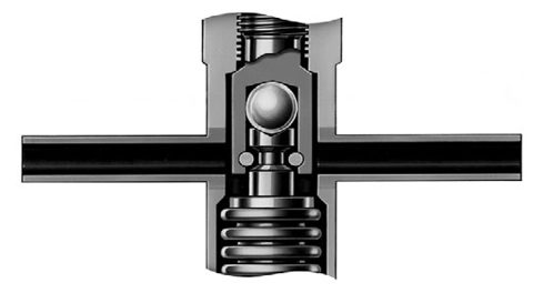 Swagelok Válvula de fuelle de acero inox con empaquetadura secundaria, cierre del fuelle soldado, obturador esférico, 1/4 pulg. Swagelok – Photo (Swagelok datasheet S. 8)