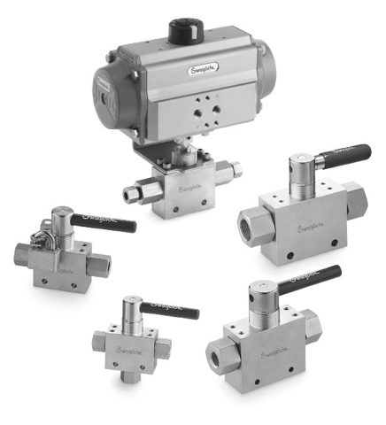 Swagelok Croix série IPT en acier inoxydable 316, raccordement fileté à extrémité conique 3/8 po moyenne pression, 1379 bar (20 000 psi) – Photo (Swagelok datasheet S. 3)