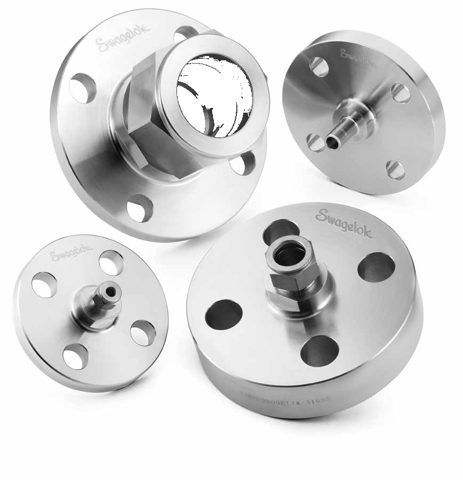Swagelok Adaptateur à bride ANSI en acier inoxydable, raccord pour tube Swagelok 1/2 po, diam. nominal 3/4 po, classe 150 – Photo (Swagelok datasheet S. 1)
