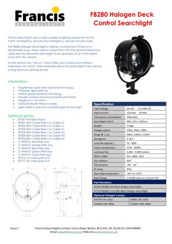 Francis Searchlights FB280D 115 – Drawing (4c0126530fa2_S1-1 S. 1)