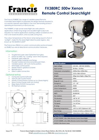FRANCIS FX380RC-500w – Drawing (acd757c59f01_S1-1 S. 1)