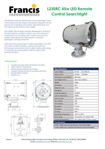 francissearchlights L230RC – Drawing (abeb565a8e4a_S1-1 S. 1)