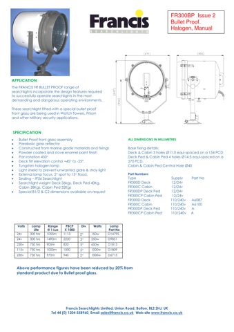 franciscouk FR300CP Cabin Ped – Drawing (8ded7befccee_S1-1 S. 1)