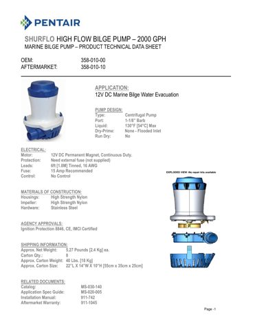 SHURflo 358-010-00 12V – Drawing (9907cfb5bbd5_S1-1 S. 1)