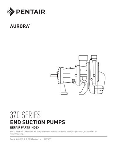 Aurora Pump A-03-219 – Drawing (a34e1bf1d047_S1-1 S. 1)