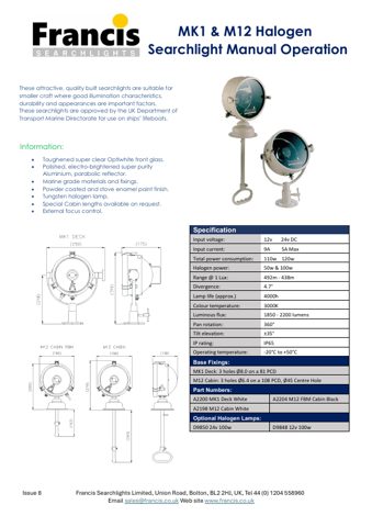 Francis Searchlights D9848 12v 100w – Page preview (5f4d37837548_S1-1 S. 1)