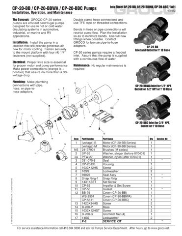 GROCO CP-20-BBWA – Drawing (cd97b215ee6f_S1-1 S. 1)