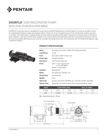 SHURflo 911-566 – Drawing (44219f503554_S1-1 S. 1)