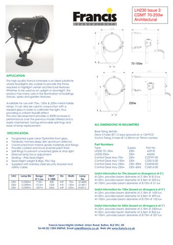 FRANCIS LH230 70-150w/LH230 250w – Drawing (75d46a5adc0e_S1-1 S. 1)