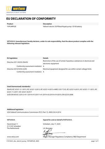 Vetus YVPUMP02E 12V – Drawing (70a889c1c2fa_S1-1 S. 1)