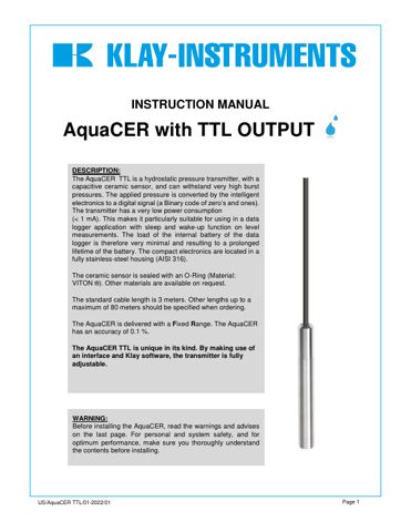 Klay Instruments TTL – Page preview (641126f7b82d_S1-2 S. 1)