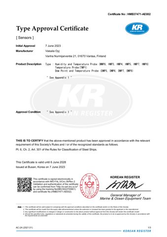Vaisala DMP6 – Drawing (b339934f4f42_S1-1 S. 1)