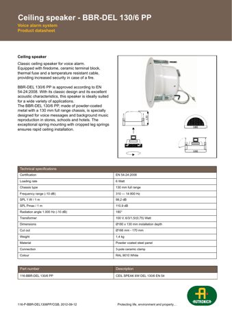 Autronica BBR-DEL 130/6 PP – Drawing (312b72b34a7a_S1-1 S. 1)