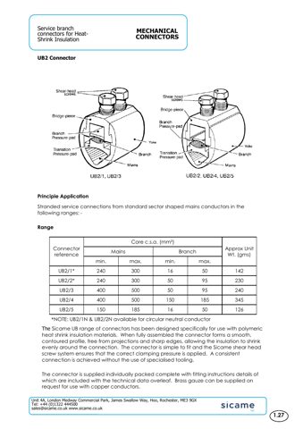 Sicame UK Limited UB2 – Drawing (2da992b06636_S1-1 S. 1)