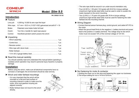 comeupwinch 9.5 12V DC – Drawing (1f57cac15cc6_S1-1 S. 1)