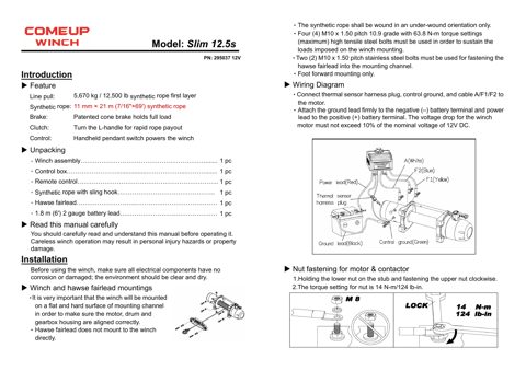 comeupwinch 12.5s 12V – Drawing (ddc1271e5b0f_S1-1 S. 1)
