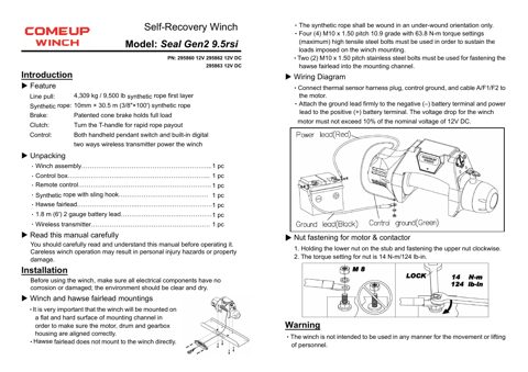 comeupwinch 9.5rsi 12V DC – Drawing (5de04199e639_S1-1 S. 1)