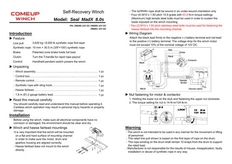 comeupwinch 8.0s 12V DC – Drawing (97215fc096d4_S1-1 S. 1)