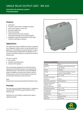 Autronica BN-310 – Page preview (2d8d74e4bc99_S1-1 S. 1)