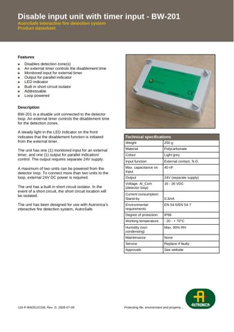 Autronica BW-201 – Page preview (a7b736c2c454_S1-1 S. 1)