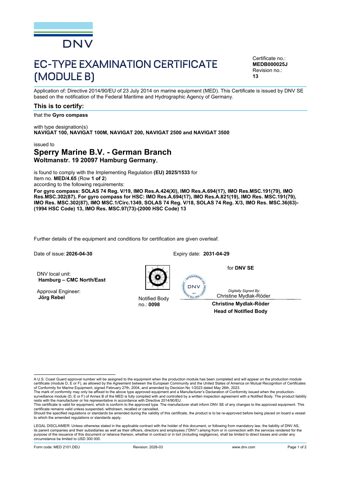 Sperry Marine B.V. - German Branch NAVIGAT 100M – Drawing (8fd25a274841_S1-1 S. 1)