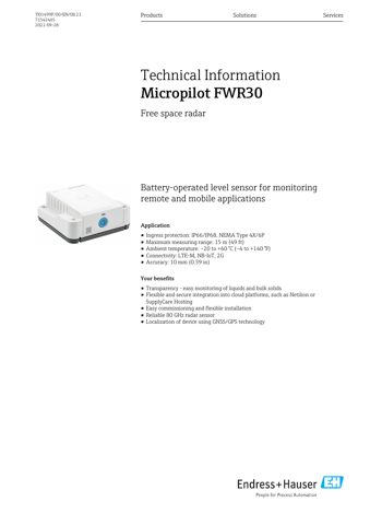 Endress+Hauser FWR30 – Drawing (f4215e1c12e7_S1-16 S. 1)