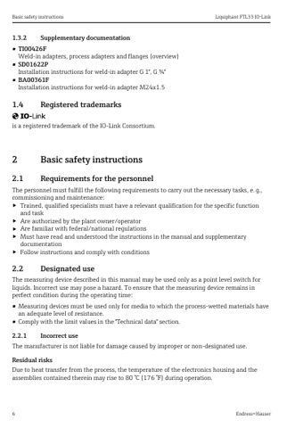 Endress+Hauser FTL33 IO-Link – Page preview (57c1946075e9_S1-52 S. 6)
