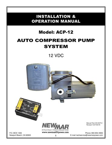 NEWMAR ACP-12 12 VDC – Drawing (ce931778a4ae_S1-1 S. 1)