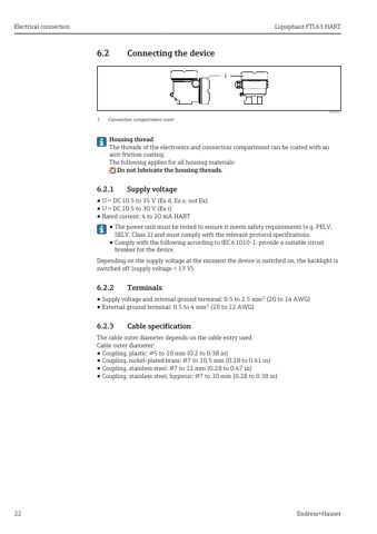 Endress+Hauser FTL63 HART – Page preview (6fa8d44fc63f_S10-22 S. 13)