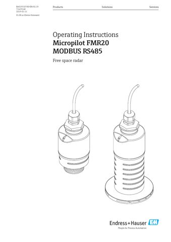 Endress+Hauser BA01931F – Drawing (ca66f9a26032_S1-1 S. 1)