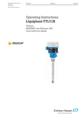 Endress+Hauser BA02338F – Page preview (65812c78b763_S1-1 S. 1)