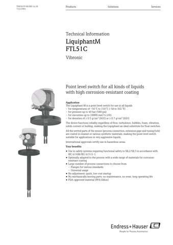 Endress+Hauser FTL51C – Drawing (744c246af244_S1-33 S. 1)
