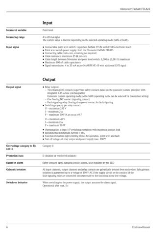 Endress+Hauser FTL825 – Zeichnung (8f5686630443_S1-14 S. 6)
