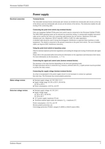 Endress+Hauser FTL825 – Seitenvorschau (8f5686630443_S1-14 S. 7)