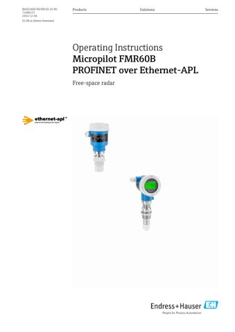 Endress+Hauser BA02266F – Drawing (e08464392820_S1-1 S. 1)