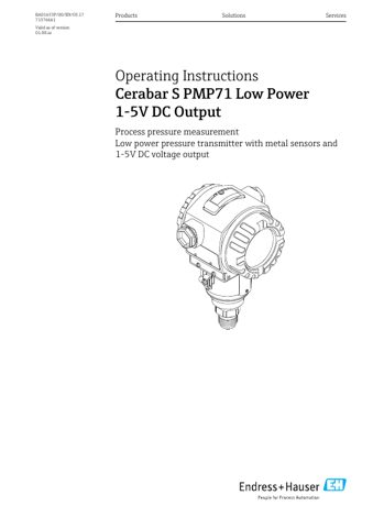 Endress+Hauser BA01633P – Page preview (d34f633fbccb_S1-1 S. 1)