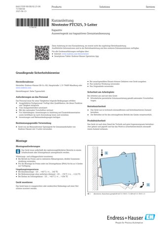 Endress+Hauser FTC325 3-Leiter – Rysunek (9ec55f2274ca_S1-1 S. 1)