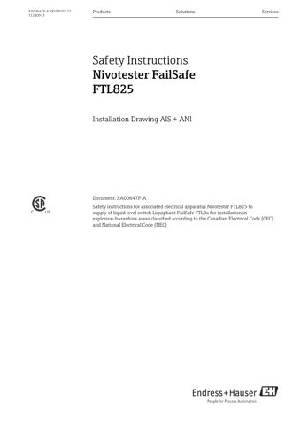 Endress+Hauser XA00647F-A – Drawing (f1d912654bb4_S1-7 S. 1)
