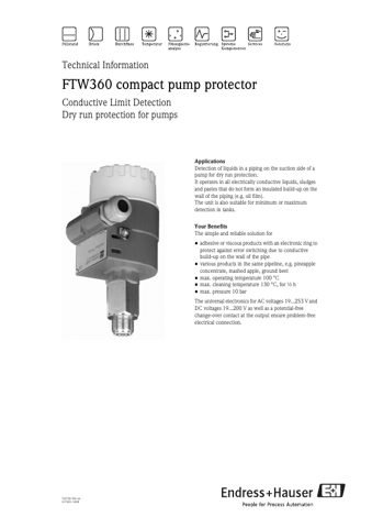 Endress+Hauser FTW360 compact pump protector – Page preview (ce3e4dea702d_S1-12 S. 1)