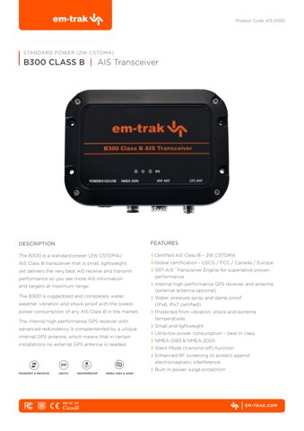 em-trak Marine Electronics B300 – Drawing (ca135433dcac_S1-1 S. 1)