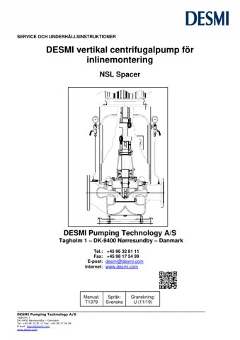 DESMI NSL Spacer – Page preview (202274359dc2_S1-4 S. 1)