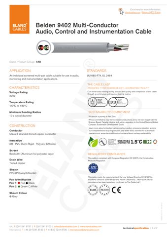 Eland Cables Belden 9402 – Drawing (66f10a074da0_S1-1 S. 1)