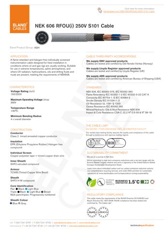 Eland Cables NEK 606 RFOU(i) 250V S101 Cable – Drawing (c028877a1792_S1-4 S. 1)