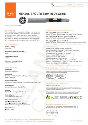 Eland Cables S104 250V Cable – Drawing (92ef6ea6ef2b_S1-1 S. 1)
