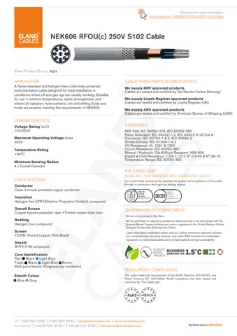 Eland Cables NEK606 RFOU(c) 250V S102 – Drawing (0a50d84c15c6_S1-4 S. 1)